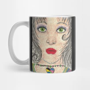 Green eyes girl woman Mug